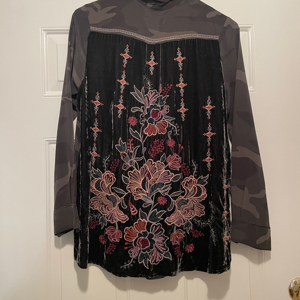 Johnny Was Camo Blouse- size Med